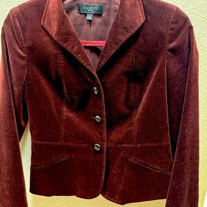 Talbots Women's Velvet Jacket - Rich maroon